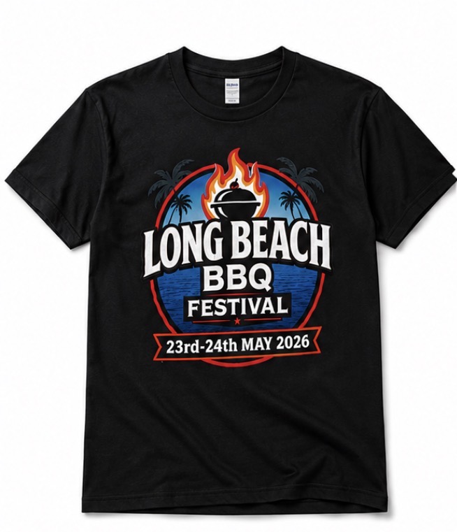 Long Beach BBQ Festival T-Shirt Black